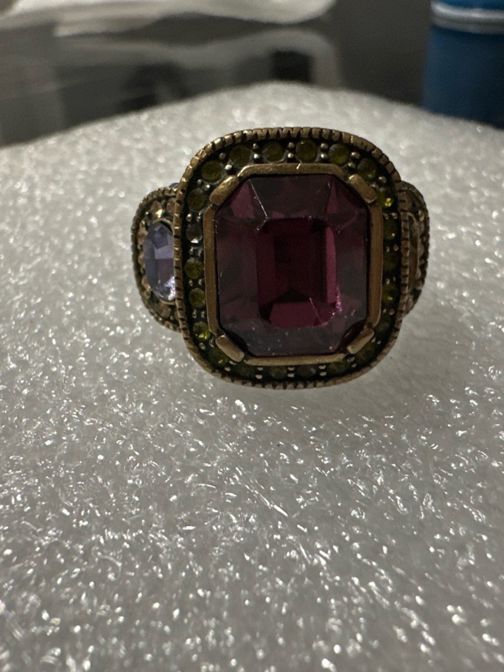 Heidi Daus Rose-Purple Emerald-Cut Statement Ring
